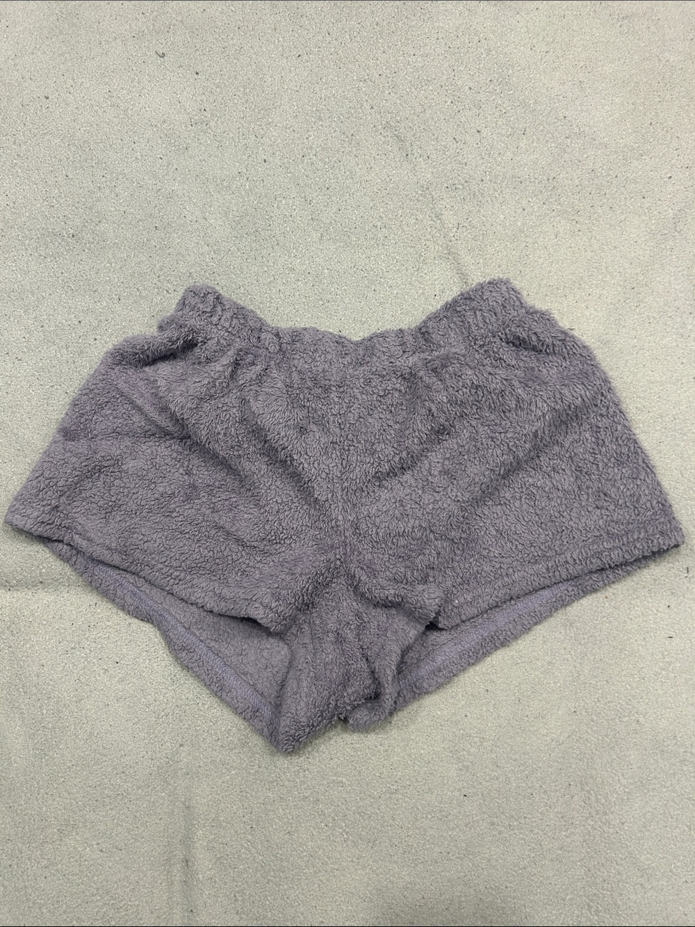 Plush Lavender Athletic Lounge Shorts with Elastic Waist Size L